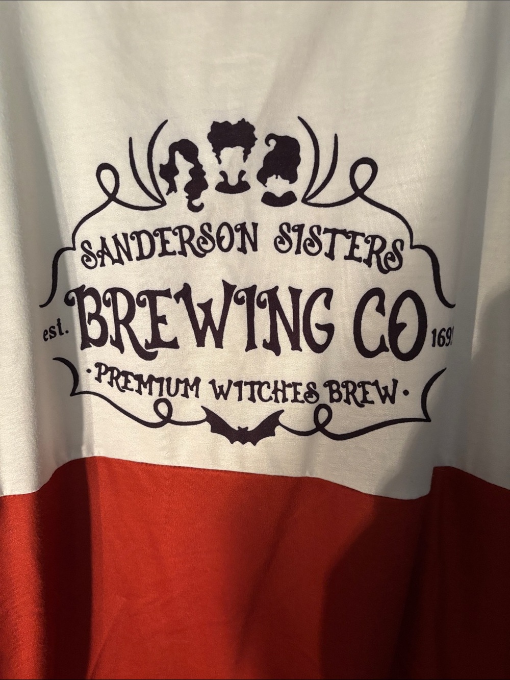 Sanderson Sisters Brewing Co. Two-Tone Tunic Top in White and Rust - Picture 4 of 6